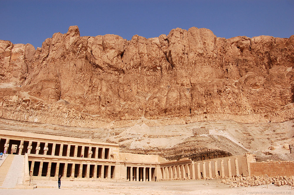 Deir el-Bahari against the cliffs